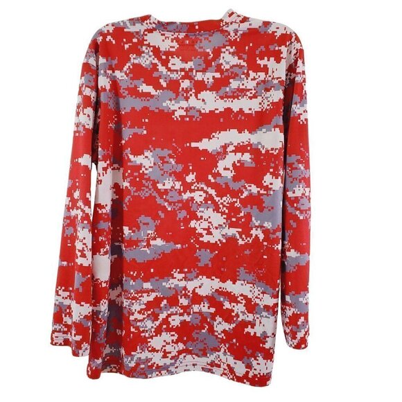 Top Flight ELITE Men’s Red Camo Performance Long Sleeve Jersey Shirt - Medium - Picture 11 of 12